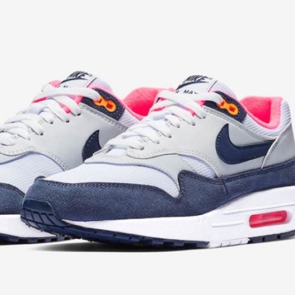 Nike Air Max 1 In Midnight Navy and Hot Pink